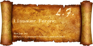 Lissauer Ferenc névjegykártya